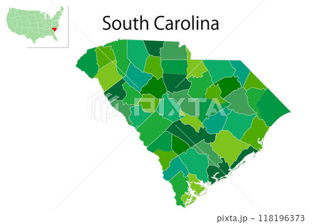 サウスカロライナ　アメリカ　地図　アイコン 118196373
