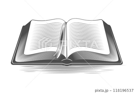 Open book engraving sketch Open book engraving sketch 118196537
