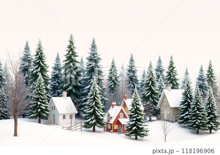 冬の村の風景 冬の村の風景 118196906