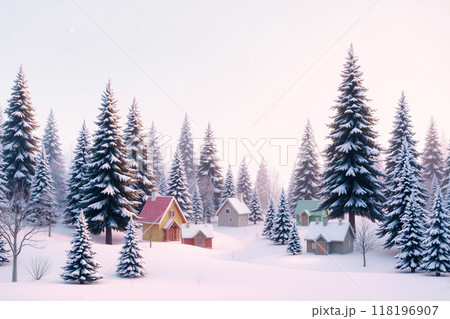 冬の村の風景 冬の村の風景 118196907