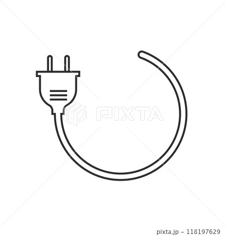electric cord black line icon electric cord black line icon 118197629