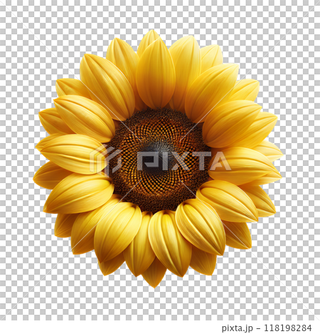 白色背景上的大向日葵花 白色背景上的大向日葵花 118198284