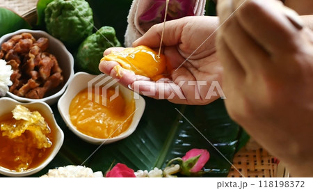 Thai massage ingredient spa herbal aromatherapy in luxury salon resort. Fresh aroma herb scrub set salt tamarind turmeric spa salon decorate asian therapy. Asia face body massage wellbeing healthcare Thai massage ingredient spa herbal aromatherapy in luxury salon resort. Fresh aroma herb scrub set salt tamarind turmeric spa salon decorate asian therapy. Asia face body massage wellbeing healthcare 118198372