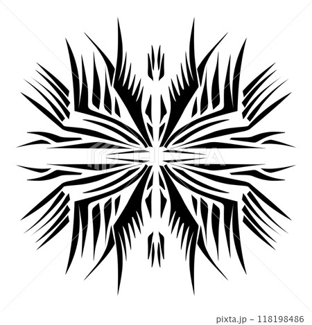 Illustration of a tribal tattoo with a aesthetic shape Illustration of a tribal tattoo with a aesthetic shape 118198486