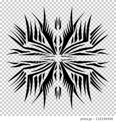 Illustration of a tribal tattoo with a aesthetic shape Illustration of a tribal tattoo with a aesthetic shape 118198486