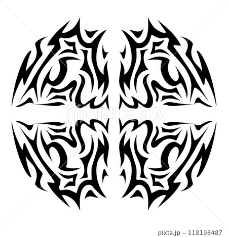 Illustration of a tribal tattoo with a aesthetic shape 118198487
