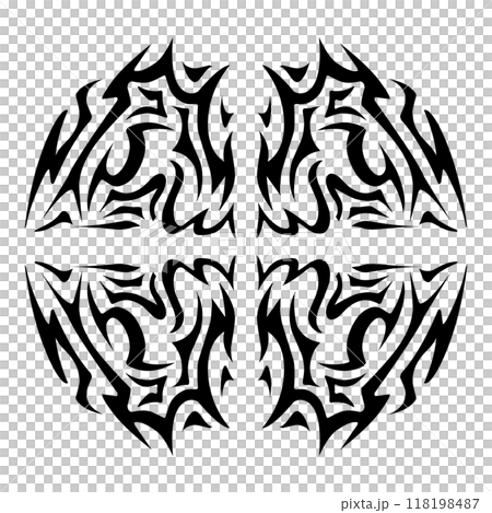 Illustration of a tribal tattoo with a aesthetic shape 118198487