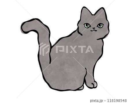 黒猫 猫のイラスト ベクター 黒猫 猫のイラスト ベクター 118198548