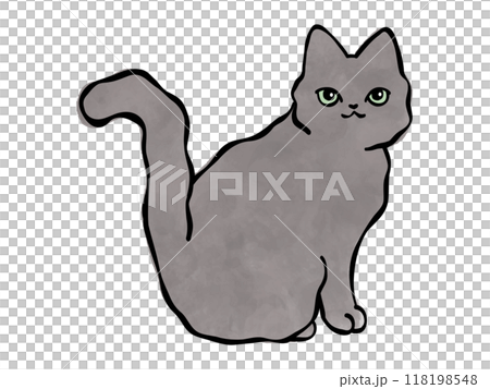 黒猫 猫のイラスト ベクター 黒猫 猫のイラスト ベクター 118198548