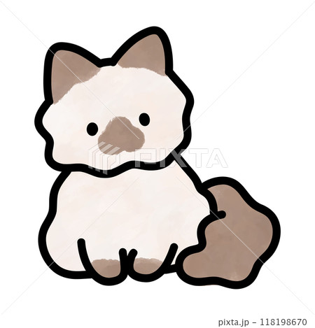 ラグドールの子猫　イラスト　ベクター 118198670