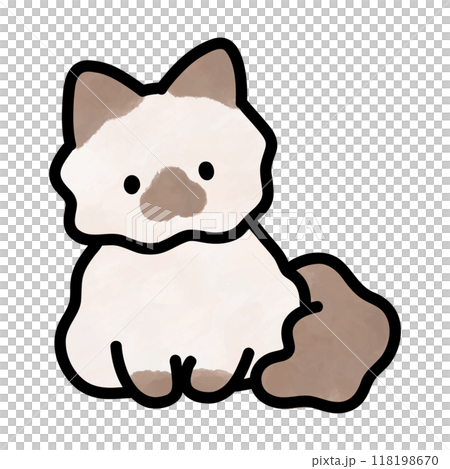 ラグドールの子猫　イラスト　ベクター 118198670