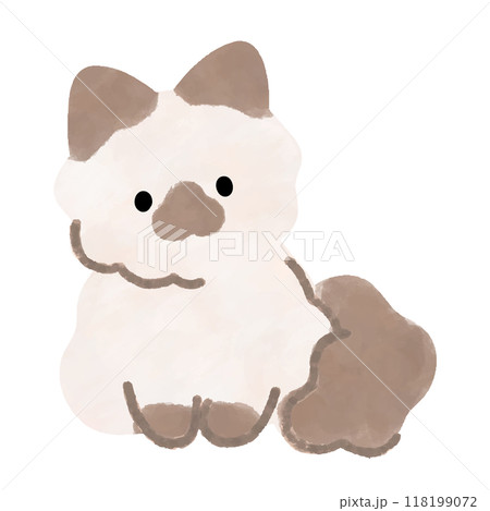 ラグドールの子猫　イラスト　ベクター 118199072