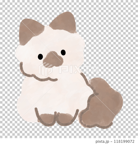 ラグドールの子猫　イラスト　ベクター 118199072