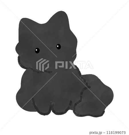 黒猫　子猫のイラスト　ベクター 118199073