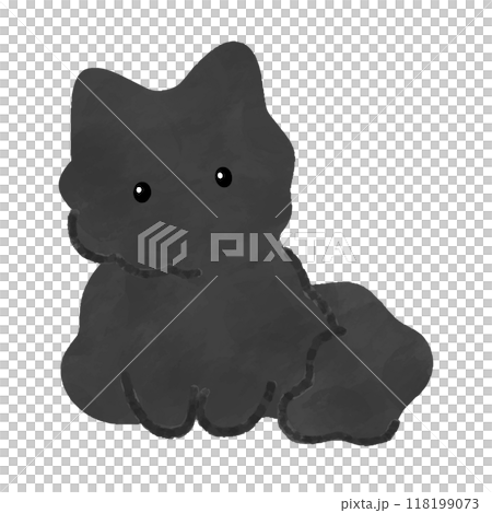黒猫　子猫のイラスト　ベクター 118199073