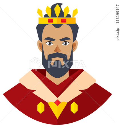Regal King with Crown Illustration Regal King with Crown Illustration 118199147