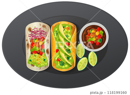 Mexican Food Platter with Tacos 118199160