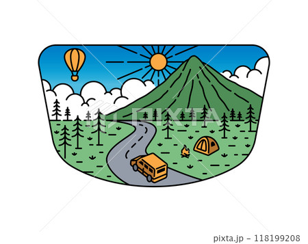 natural scenery in the frame illustration 118199208