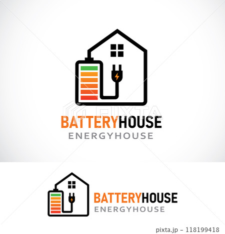 battery house logo design template battery house logo design template 118199418