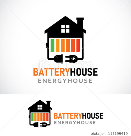battery house logo design template battery house logo design template 118199419