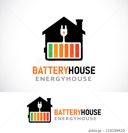 battery house logo design template 118199420
