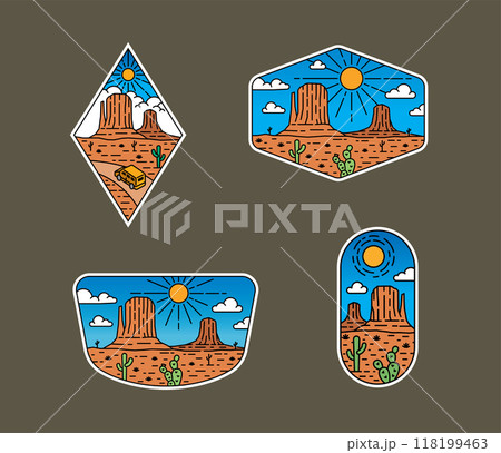 Set of vector line art outdoor designs Set of vector line art outdoor designs 118199463