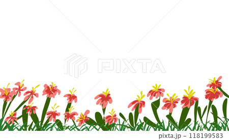 Background illustration with lots of hibiscus flowers. 118199583