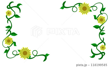 Sunflower motif illustration frame background 118199585
