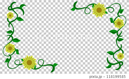 Sunflower motif illustration frame background 118199585