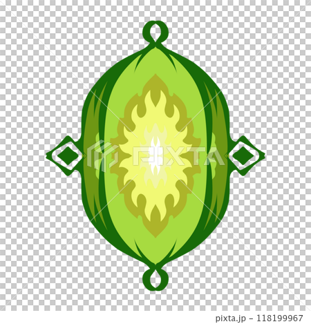 Illustration of a green lantern with a yellow flame on the theme of Ramadan, Eid al-Fitr and Eid al-Adha Illustration of a green lantern with a yellow flame on the theme of Ramadan, Eid al-Fitr and Eid al-Adha 118199967