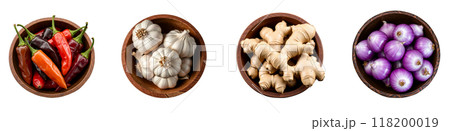 木製のボールに入った野菜のセット 木製のボールに入った野菜のセット 118200019