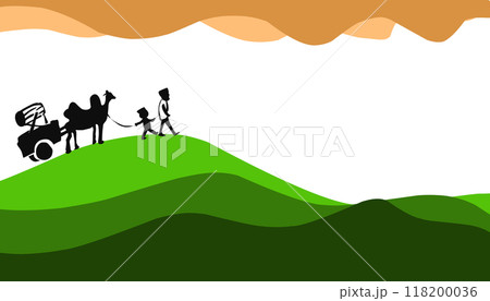 The illustration background with a Ramadan and Eid al-Fitr themed design, Eid al-Adha, has a picture of a Muslim walking on a green hill The illustration background with a Ramadan and Eid al-Fitr themed design, Eid al-Adha, has a picture of a Muslim walking on a green hill 118200036
