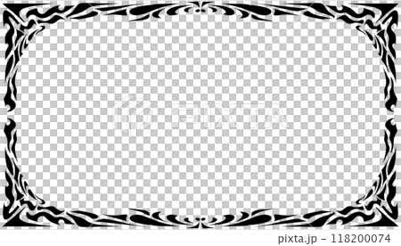 Illustration of a photo frame with a tribal design Illustration of a photo frame with a tribal design 118200074