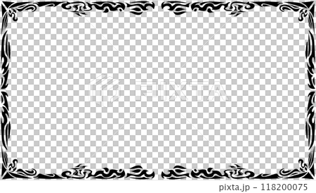 Illustration of a photo frame with a tribal design 118200075