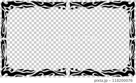Illustration of a photo frame with a tribal design 118200076