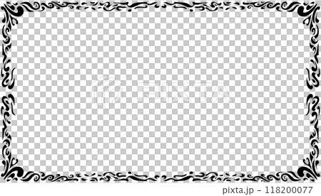 Illustration of a photo frame with a tribal design 118200077