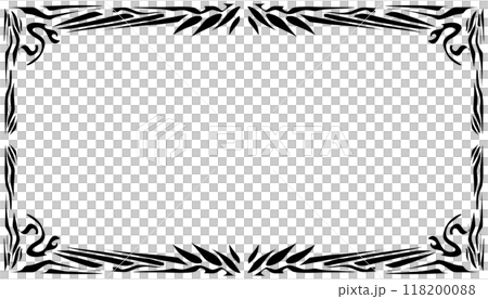 Illustration of a photo frame with a tribal design 118200088