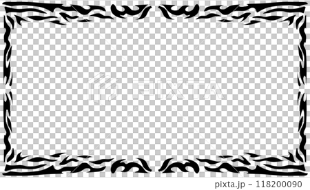 Illustration of a photo frame with a tribal design 118200090