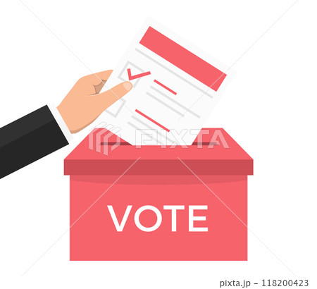 Hand with Ballot Paper 118200423