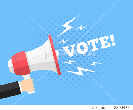 Megaphone with word Vote Megaphone with word Vote 118200428