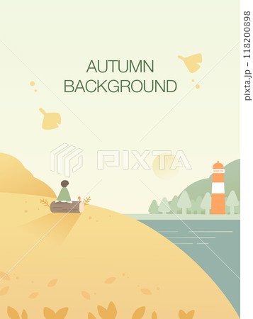 Comfortable Autumn Landscape Illustration Background  118200898