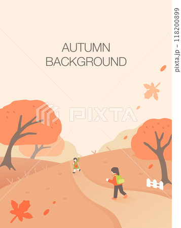 Comfortable Autumn Landscape Illustration Background  118200899
