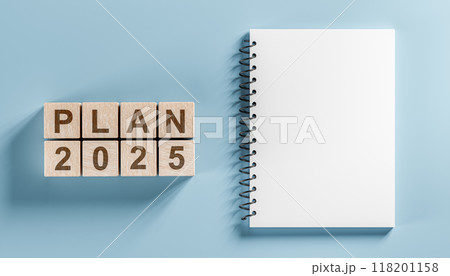 mockup calendar 2025 time for new Year, new start. Plan words and 2025 cubes wooden table background. plans for 2025, space for your text on notepad mockup calendar 2025 time for new Year, new start. Plan words and 2025 cubes wooden table background. plans for 2025, space for your text on notepad 118201158