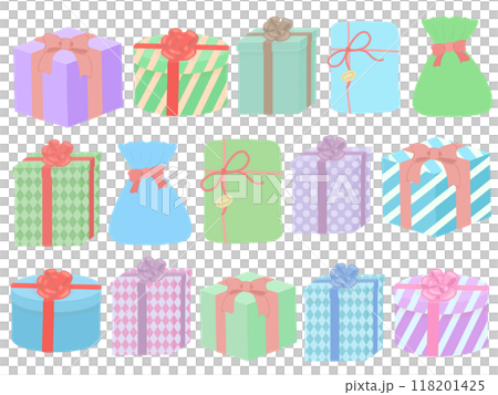 たくさんのプレゼントのイラストセット　 118201425