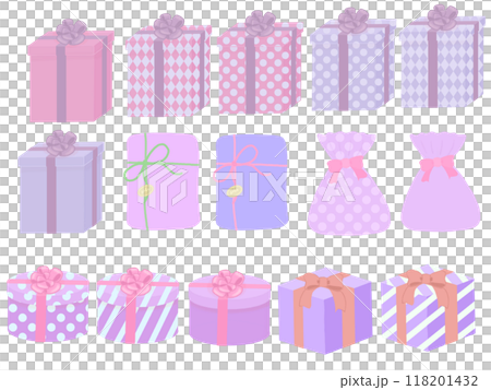 許多紫色禮物的插圖集 許多紫色禮物的插圖集 118201432