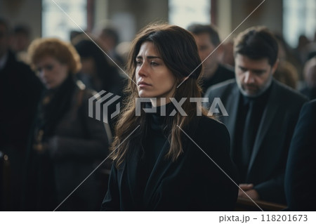 A moment of farewell, diving into the emotional depth of a funeral and farewell, where every tear and every word reflects the memory and respect for the one who has passed away 118201673