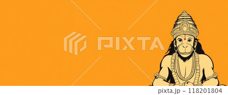 A depiction of Hanuman, the monkey like deity in Hinduism, known for his role in the Ramayana and as an avatar of Shiva, highlighting his significance in festivals like Hanuman Jayanti and Ram Navami. A depiction of Hanuman, the monkey like deity in Hinduism, known for his role in the Ramayana and as an avatar of Shiva, highlighting his significance in festivals like Hanuman Jayanti and Ram Navami. 118201804