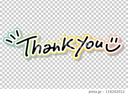 サンキュー thank you ペンで書いたおしゃれな手書き文字 グラデーションのフチ 横 サンキュー thank you ペンで書いたおしゃれな手書き文字 グラデーションのフチ 横 118202012