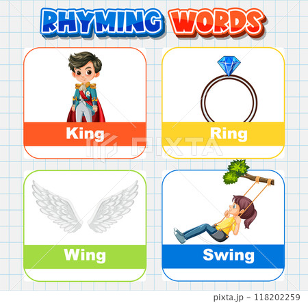 Rhyming Words Illustration for Kids 118202259