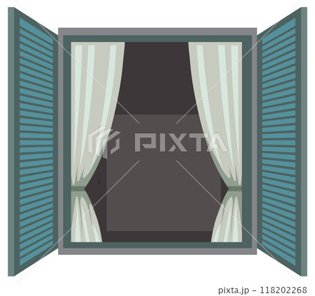 Open Window with Curtains Open Window with Curtains 118202268